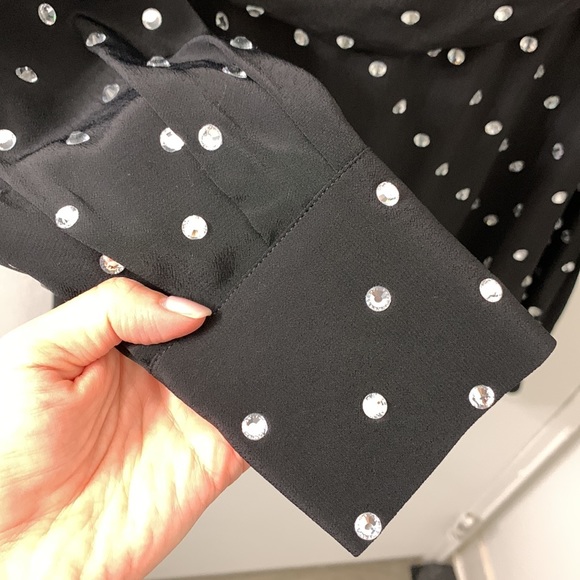 ZARA RHINESTONE KATE MOSS DRESS Black Small - Picture 7 of 9